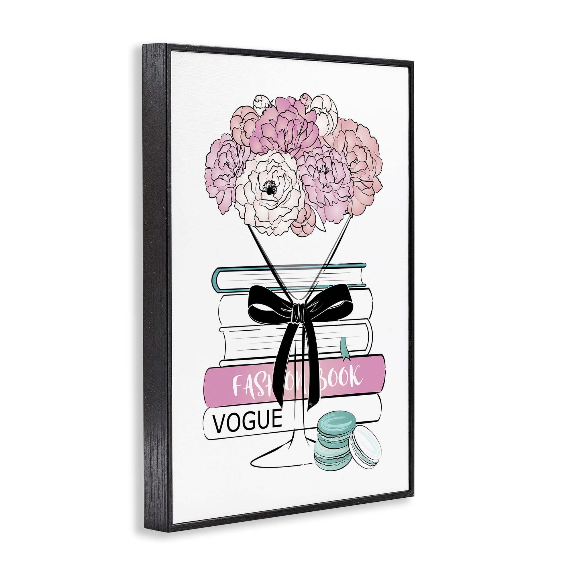 Stupell Industries Flower Bouquet Martini Botanical & Floral Painting Black Framed Art Print Wall Art, 20 x 30