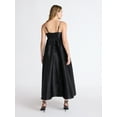 thumbnail image 2 of Scoop Women’s and Women’s Plus Taffeta Maxi Dress with Embellished Straps, Sizes XS-4X, 2 of 3