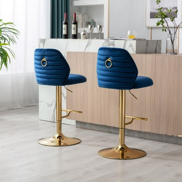 Blue and gold bar best sale stools set of 2