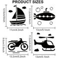 thumbnail image 2 of 10pcs Vehicle Stencils Traffic System Drawing Painting Stencils 6×6inch Bicycle Sailboat Taxi Motorcycle Airplane Templates with Paint Brush Home Wall Decor School Project, 2 of 9