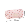 thumbnail image 3 of ZhangC Checkered Cherry Pencil Pouch, 7.5x3.2 Inch Cute Cotton Quilted Storage Bag, Soft Pen Case Makeup Brush Organizer for Office, Home and Travel, Pink, 3 of 6