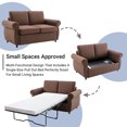 thumbnail image 5 of Sofa Bed, Pullout Sofa Bed Loveseat Sleeper with Twin Size Memory Mattress for Living Room Spaces, Brown, 5 of 7