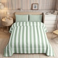 thumbnail image 2 of Meiyoeat Simple Vertical Stripe King Size Comforter Sets 3pcs, Classic Linear Pattern Comforters King Size, Sage Green,Reversible,1 Comforter and 2 Pillowcases, 2 of 6