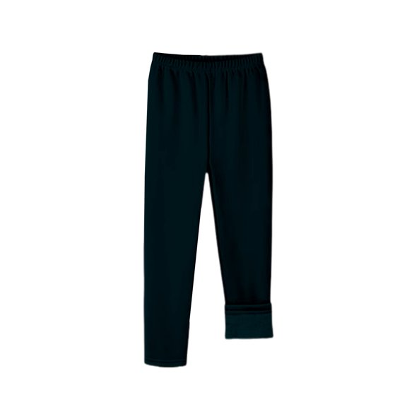 TIREOW Girls Fleece Lined Leggings Solid Color Elastic High Waisted Thermal Underwear Kids Winter Thickened Skinny Pants