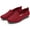 Red, variant on Women's Slip-On Sneaker Round Head Soft Sole Walking Shoes Breathable Flat Loafer