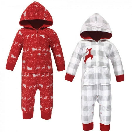 UPC: 0660168565676 | Hudson Baby Infant Fleece Jumpsuits  Coveralls  and Playsuits 2pk  Santas Sleigh  6-9 Months