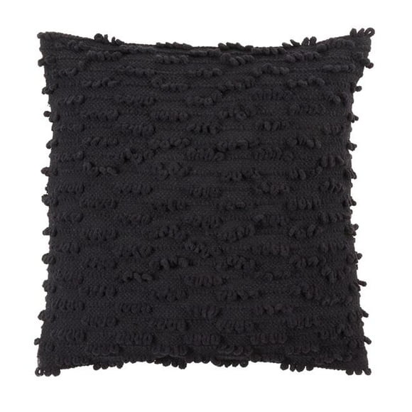 Saro Lifestyle 5810.BK20S 20 Pouces Nubby Conception Jeter Oreiller avec Duvet de Remplissage&44; Noir