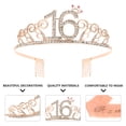 thumbnail image 3 of KAKOWELY 2 diademas con forma de corona y faja con estampado de letras para fiesta de cumpleaños, decoración para niña, 3 of 5