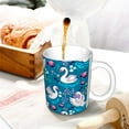 thumbnail image 3 of Yiaed Swan On The Pond Print Ceramics Coffee,Large Handle Design,Extra Large Tea and Coffee Cup for Office and Home Mugs, 3 of 6