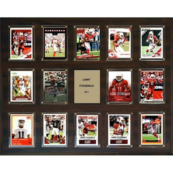 C&I Collectables 162014LFITZGERALD 16 x 20 in. NFL Larry Fitzgerald Arizona Cardinals 14-Card Plaque