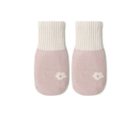 

Quealent Baby Boys Girls Toddlers Indoor First Walkers Patchwork Slipper Shoes Antislip Socks Fun Socks for Girls Pink 6-12 Months