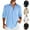 Sky Blue, variant on Dovford Mens Long Sleeve Guayabera Shirts Linen Cotton Button Down Mexican Embroidered Cuban Wedding Shirt Fall Spring Tops