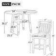thumbnail image 5 of 5-Piece Counter Height Dining Table Set in 2 Table Sizes with 4 Folding Leaves and 4 Upholstered Chairs for Dining Room (Gray+Beige Cushion), 5 of 7