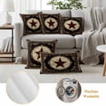 thumbnail image 4 of 2 Pack Outdoor Waterproof Throw Pillow Covers,Rustic Texas Western Stars on Wooden Decorative Square Patio Pillowcases for Chair Couch Sofa 16x16in, 4 of 9