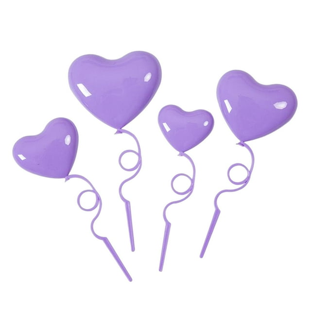 4 Uds. Adornos de pastel en forma de corazón adornos de amor 3D para boda de Acción de Gracias Púrpura Yuyangstore Primeros de la torta de globos