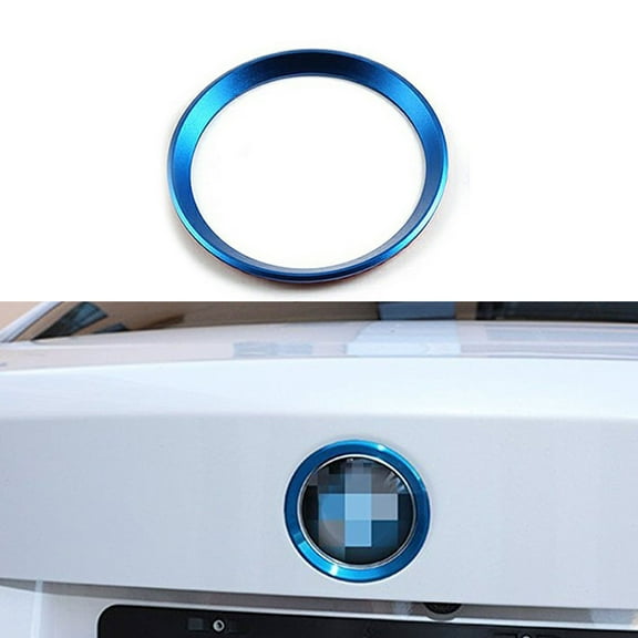 Xotic Tech 1 x Car Front Hood Rear Trunk Logo Emblem Surrounding Ring for BMW 2 3 4 M Series, Auto Exterior Decoration, Blue 75mm/ 3"