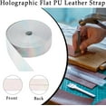 thumbnail image 4 of 5.5Ydsx0.78"x0.03" Metallic Leather Straps Flat Glossy Pu Leather Strip Shiny Leather Lace Stripper Beading String Ribbon Double Sided Leather Supplies Cord for Craft Jewelry Silver, 4 of 9