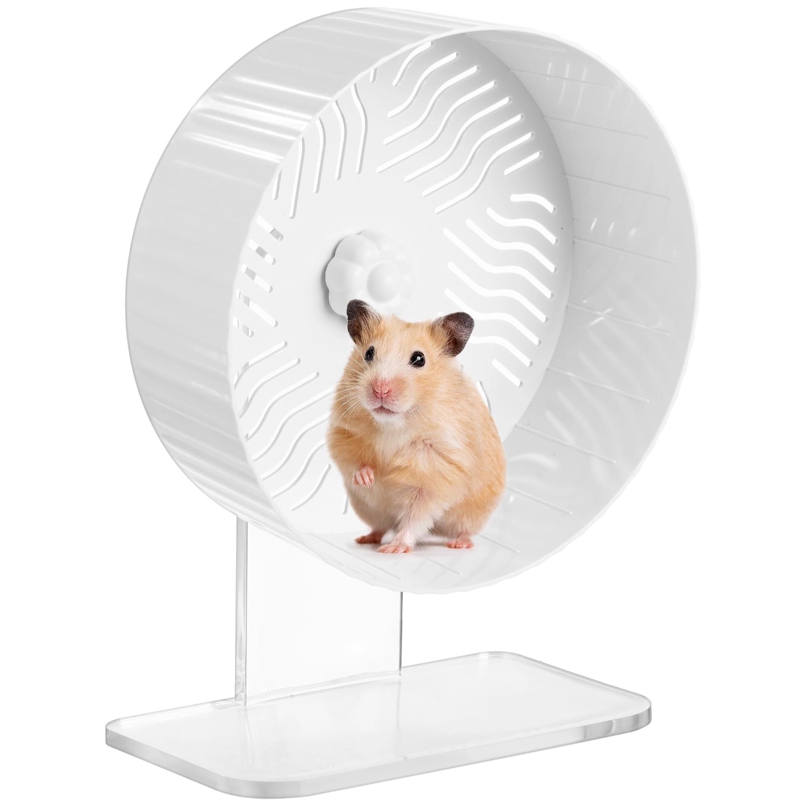 Hamster Exercise Wheel, Silent Hamster Wheel with Acrylic Stand, Space-Saving Running Wheel, Quiet Spinning Wheel, Great for Guinea Pigs, Gerbils