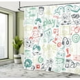 thumbnail image 4 of Ambesonne Video Games Shower Curtain, Monochrome Gaming 90s, 69"Wx70"L, Pale Sage, 4 of 4