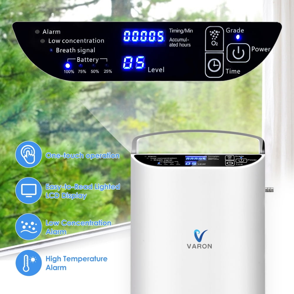 JUGACOOL Upgraded 1-5/&L Tube Machine 90% Out Portable OO2 Concentrator for Travel Home Use (Rugged Design Oxiginio) G95
