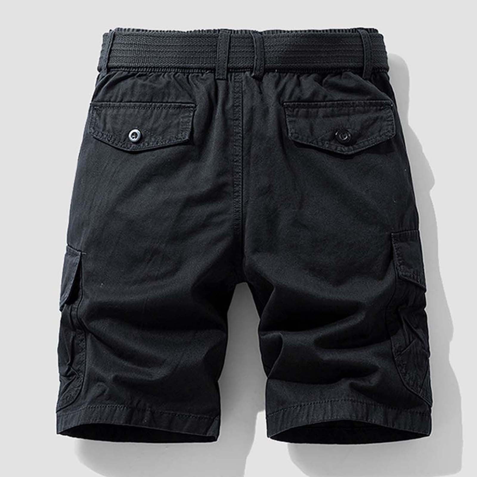 Atogsazn Men's Plus Size Cargo Shorts Cotton Elastic Waist