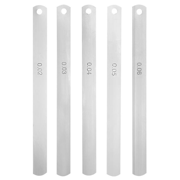 Uxcell 5 Pack Metric Steel Feeler Gauge, 0.02mm-0.06mm Thickness Filler Gauge,Valves, Guitar Gauge Gage Measuring Tool