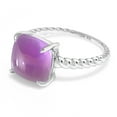 thumbnail image 2 of Gem Stone King Cushion Cabochon Purple Amethyst 4.42 Ct 925 Sterling Silver Ring (Size 6), 2 of 5