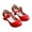 Red, variant on Hawee Classic High Heel Mary Jane Shoes with Thin Ribbon Strap Big Girls JW246 Size 9.5-13