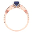 thumbnail image 4 of Clara Pucci 14K Rose/White Gold 1.42ct BlueSapphire Solitaire with Accents, 4 of 8
