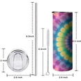 thumbnail image 5 of 20oz Pink Tie Dye Petal Mandala Pattern Skinny Tumblers Stainless Steel Tumbler with Lid and Straw,Vacuum Insulated Double Wall Travel Tumbler Cups with Cleaning Brush for Coffee,Tea, 5 of 6