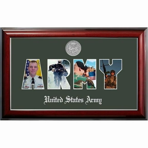 Campus Images ARSSCL002S Patriot Frames Army Collage Photo Classic Mahogany Frame with Silver Medallion