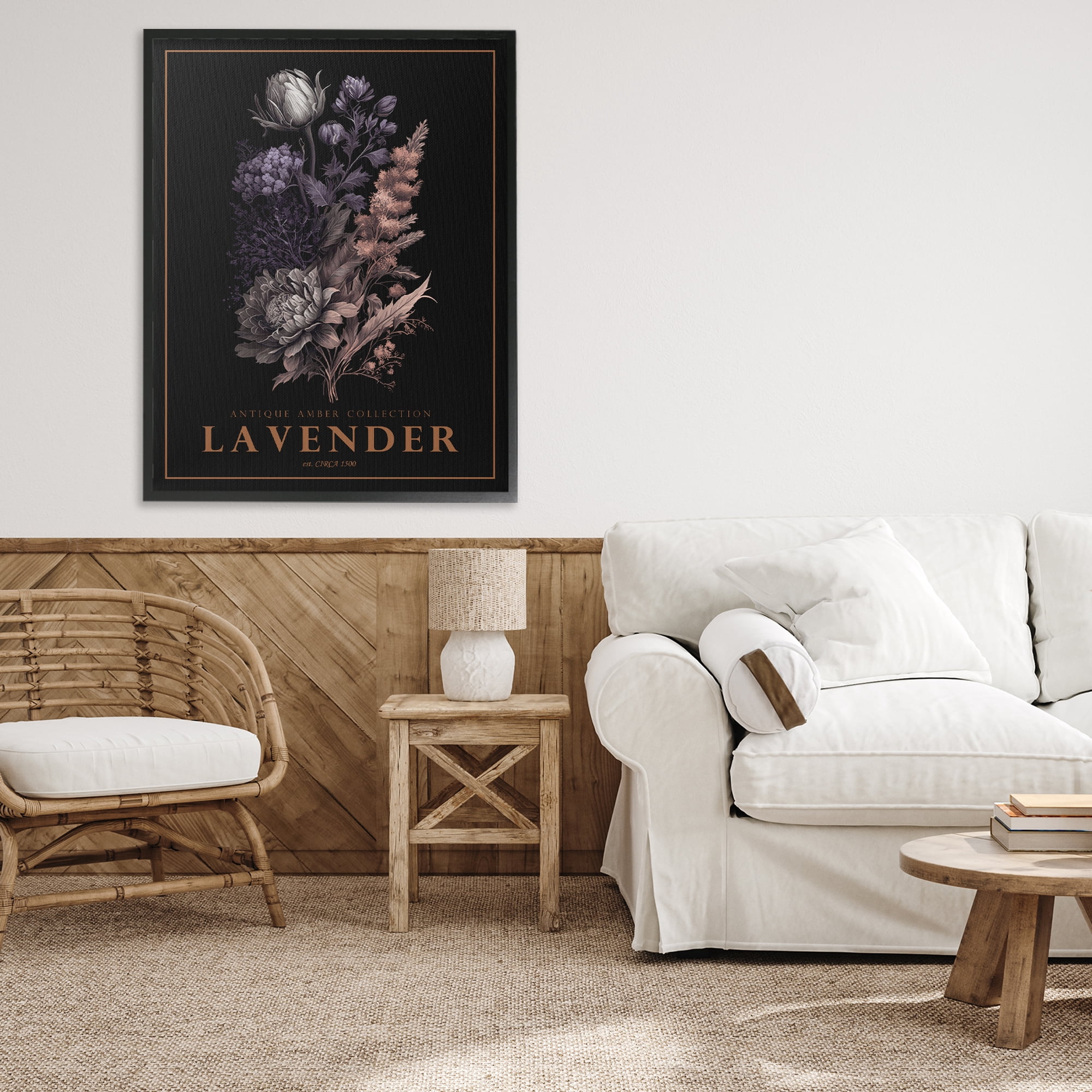 Stupell Industries Antique Lavender Bushel Black Framed Giclee Art, design by Christopher Giampietro
