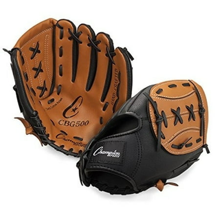 Champion Sports Leather Front Vinyl Back Fielders Glove (Left-Handed, 11-Inch)