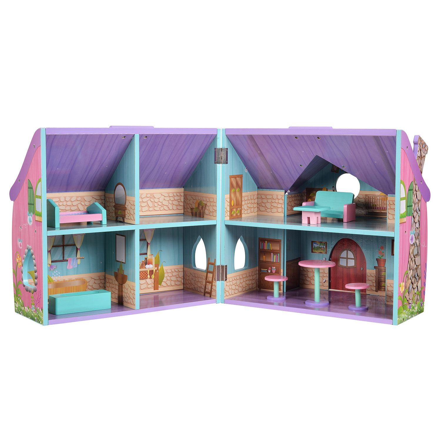 teamson kids hand carry fairy doll house with 7 accessories