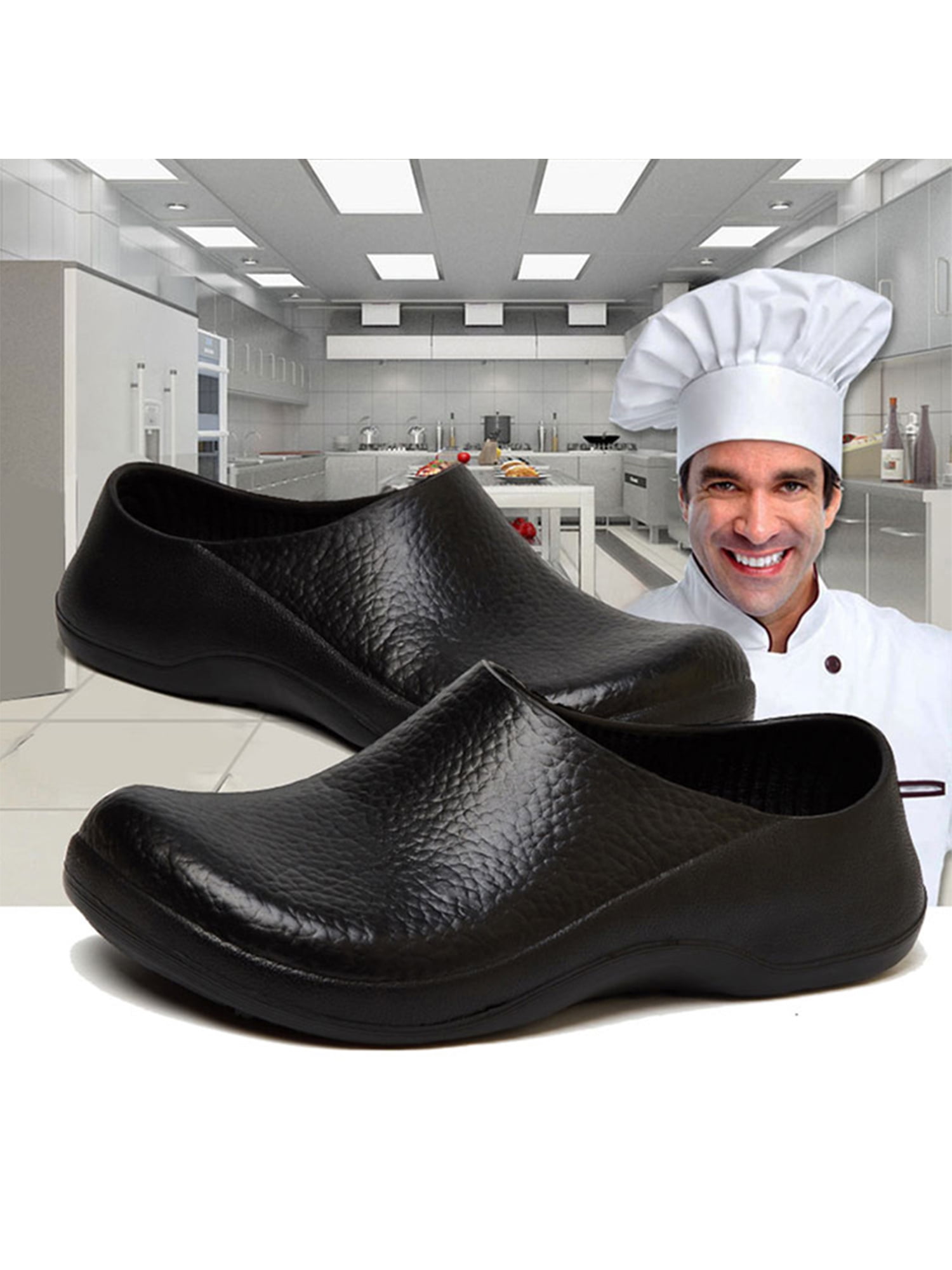 Men Chef Work Shoes Kitchen Anti-slip Safety Oil&Water Proof Cooking Restaurant