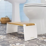 Squatty Potty Stockholm Folding Bamboo Toilet Stool, 7 in Collapsible, Brown and White