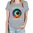 thumbnail image 2 of JURANMO Womens 2024 Total Solar Eclipse Souvenir T Shirt Novelty Graphic Tee Short Sleeve Crewneck Tops Lightning Deals Today Gray M, 2 of 5