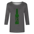 thumbnail image 5 of Pompotops T-Shirt d'Été Décontracté pour Femmes Imprimé Bière Col Rond Manches 3/4 Ample en Solde, 5 of 5