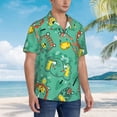 thumbnail image 3 of Balery Funny Animals in Jungle Camisas hawaianas de manga corta para hombre, camisas playeras de corte holgado, camisas de vacaciones con botones,XX-Large, 3 of 7