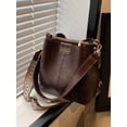 thumbnail image 5 of Women's Vintage Leather Crossbody Bucket Bag Casual Shoulder Purse with Adjustable Strap, 5 of 7