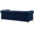 thumbnail image 4 of Posh Living Ryder Button Tufted Leather Chesterfield Sofa in Navy Blue/Gold, 4 of 9