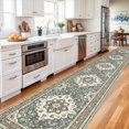 thumbnail image 2 of Washable Oriental Hallway Runner Rug - 3x20 Rugs for Living Room Soft Carpet for Bedroom Kitchen Waterproof Floral Distressed Indoor Stain Resistant Non-Shedding Floor Carpets (Blue, 3X20), 2 of 6