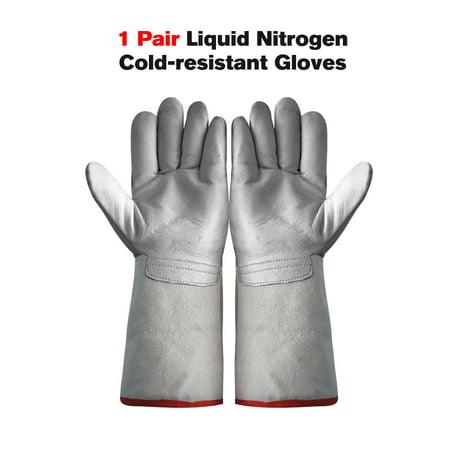 Pair of Working Gloves Low Temperature Liquid Nitrogen Gloves Antifreeze Cold-resistant with Thick Warm Sponge Dry Ice Gloves Hand Protective Safety (Best Gloves For Working In The Cold)
