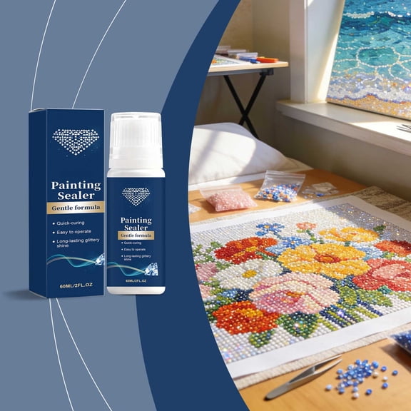 Diamond Painting Sealer 60ml – Clear for Diamond Art with Fast-Drying, Dustproof, Long-Lasting Glossy Finish