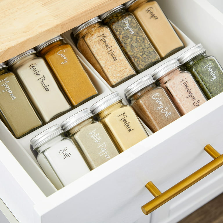 Drawer Spice Organizer Kitchen Storage Spice Rack Seasoning Bottle Holder  Under Desk Self-adhesive Spice Jars Kitchen Supplies