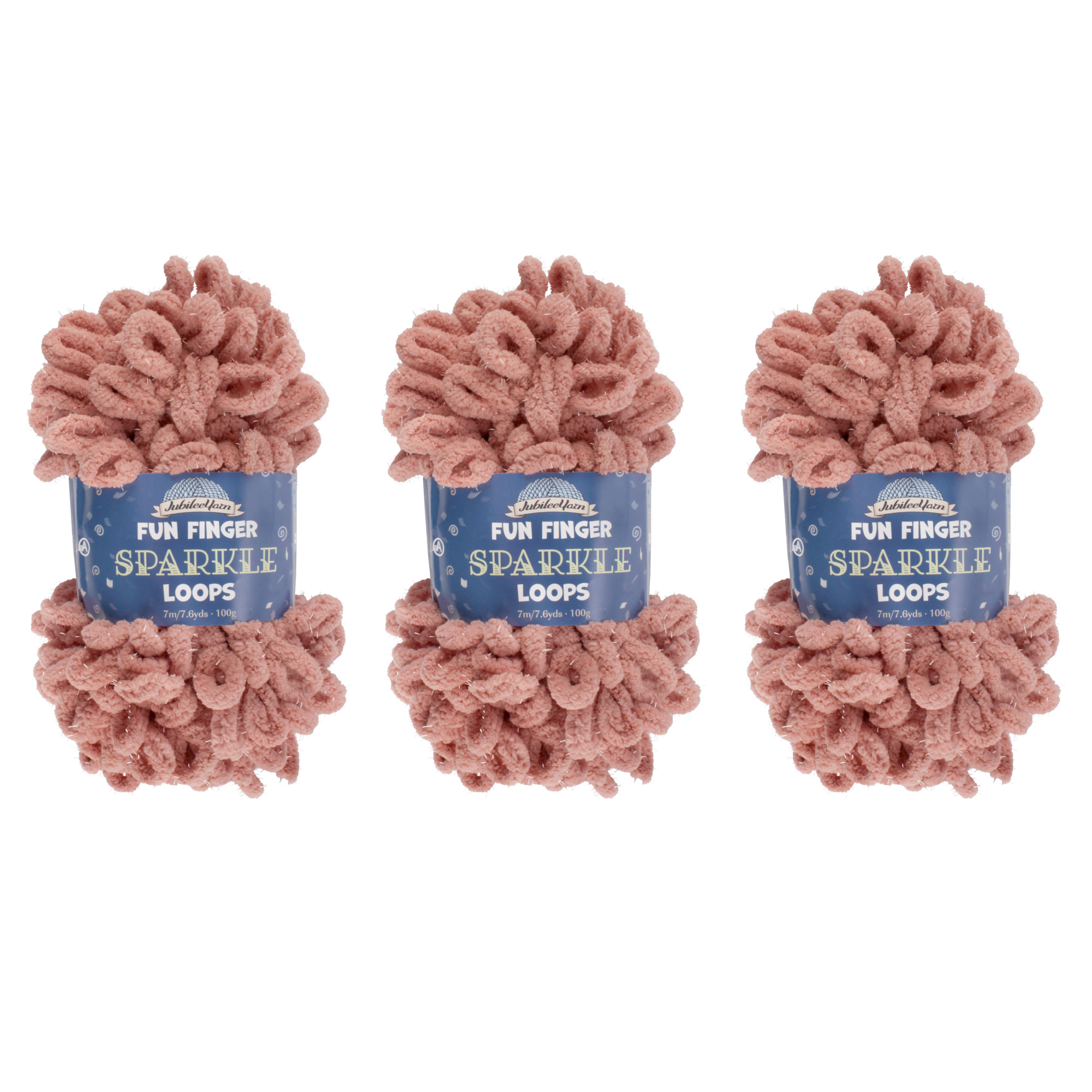 JubileeYarn Fun Finger Sparkle Loops Yarn Polyester Jumbo Loop Yarn