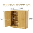 thumbnail image 4 of S-HOME Modern Wavy Sideboard Storage Cabinet in Walnut Finish, 31.5 Inch Kitchen or Living Room Curved Design Furniture，Natural, 4 of 10
