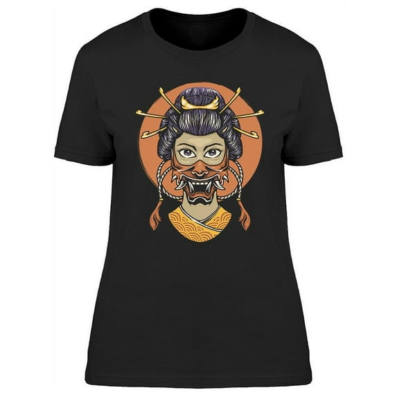 Geisha With Oni Mask T-Shirt Women -Image by Shutterstock, Female Large