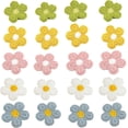 thumbnail image 1 of Tejer a mano Crochet Bordado Cara sonriente Girasol Flor Parches Costura Apliques Margarita Flores Parche para ropa de mujer Sombreros Pinzas para el cabello Ha, 1 of 5