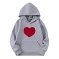 thumbnail image 2 of Bnwani Hoodies Girls Crew Neck Long Sleeve Pockets Sports Sweatshirt Hearts Graphic Printed Tops Pullover, 2 of 4